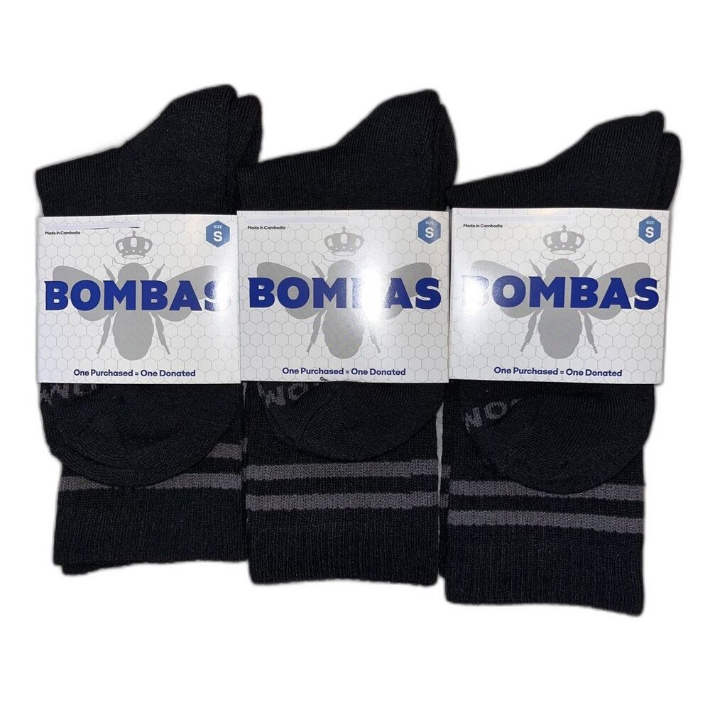 Bombas Half Calf Socks 3-Pair Bundle Black Size S Men 3-5.5 Women‎ 4-7 NWT